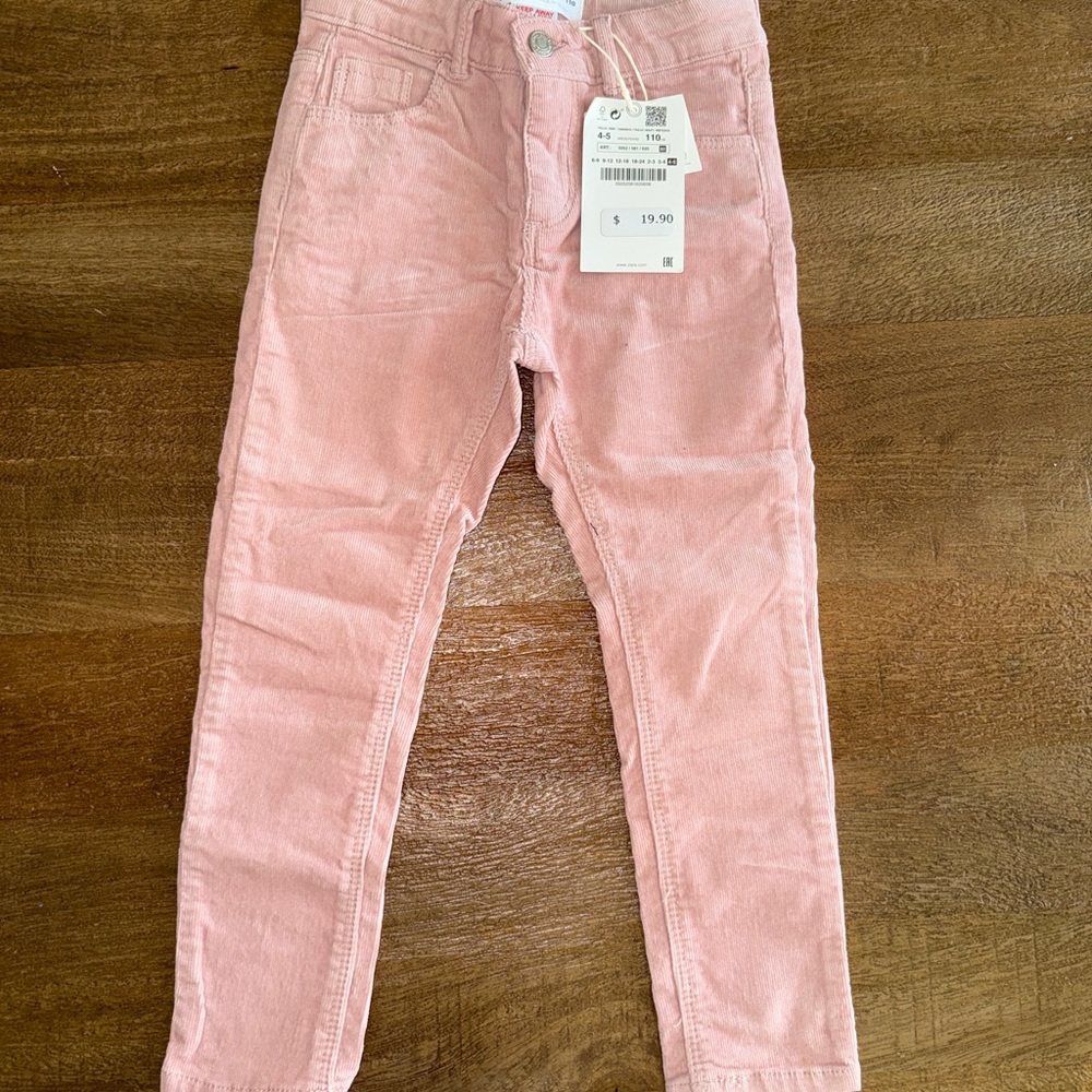Zara Kids Pink Corduroy Pants